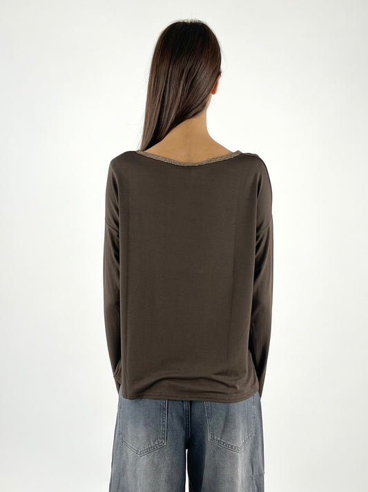 SUSY MIX - MAGLIA KIMONO BORDO LUREX