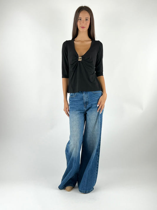 SUSY MIX - MAGLIA CON ACCESSORIO CENTRALE