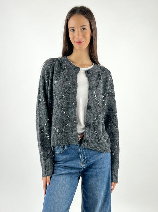 DEVA COUTURE PARIS - CARDIGAN COREANA MICRO PAILLETTES