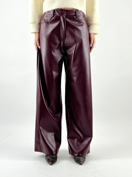 MOTEL - PANTALONE PALAZZO ECOPELLE