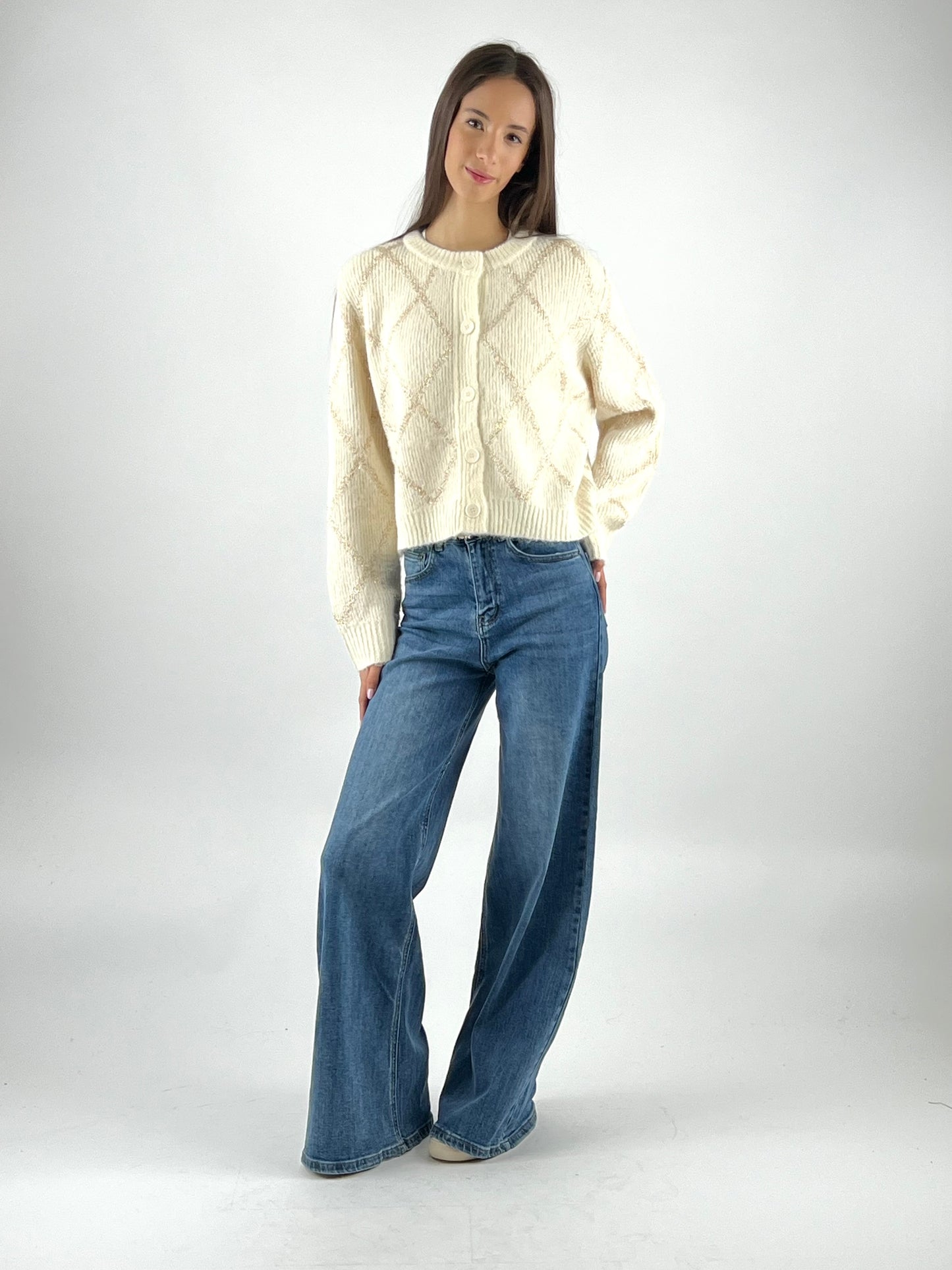 DEVA COUTURE PARIS - CARDIGAN COREANA MICRO PAILLETTES