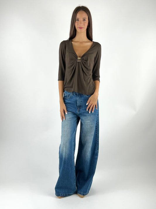 SUSY MIX - MAGLIA CON ACCESSORIO CENTRALE