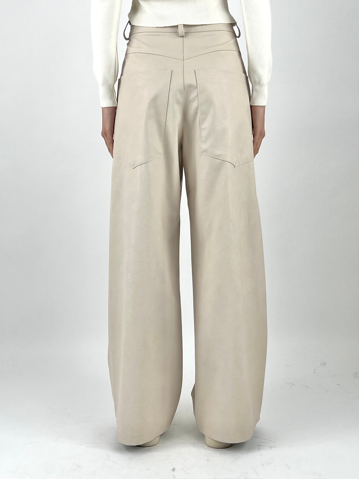 TENSIONE IN - PANTALONE ECOPELLE PALAZZO