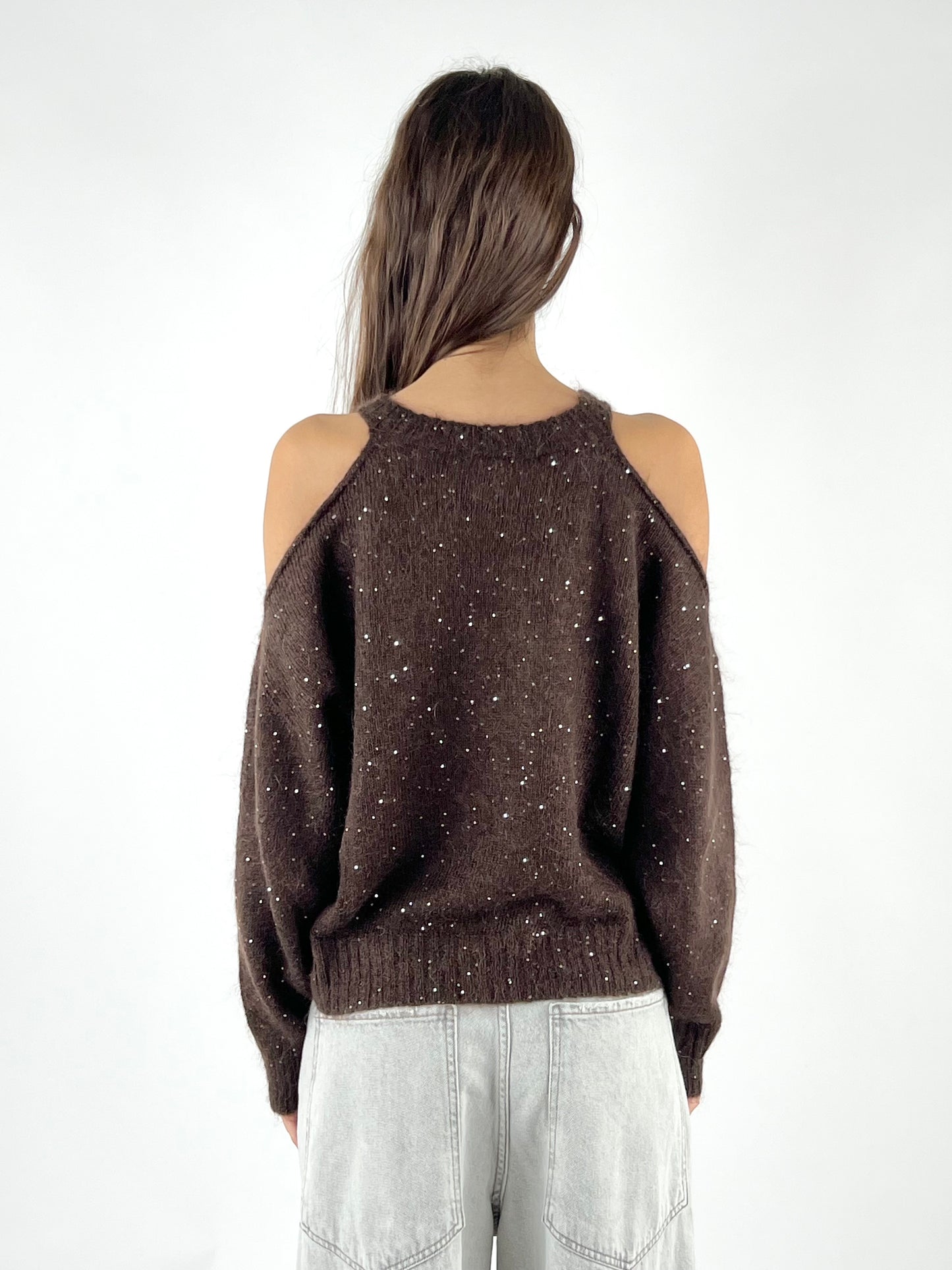 KONTATTO - MAGLIA CUT OUT MICRO PAILLETTES