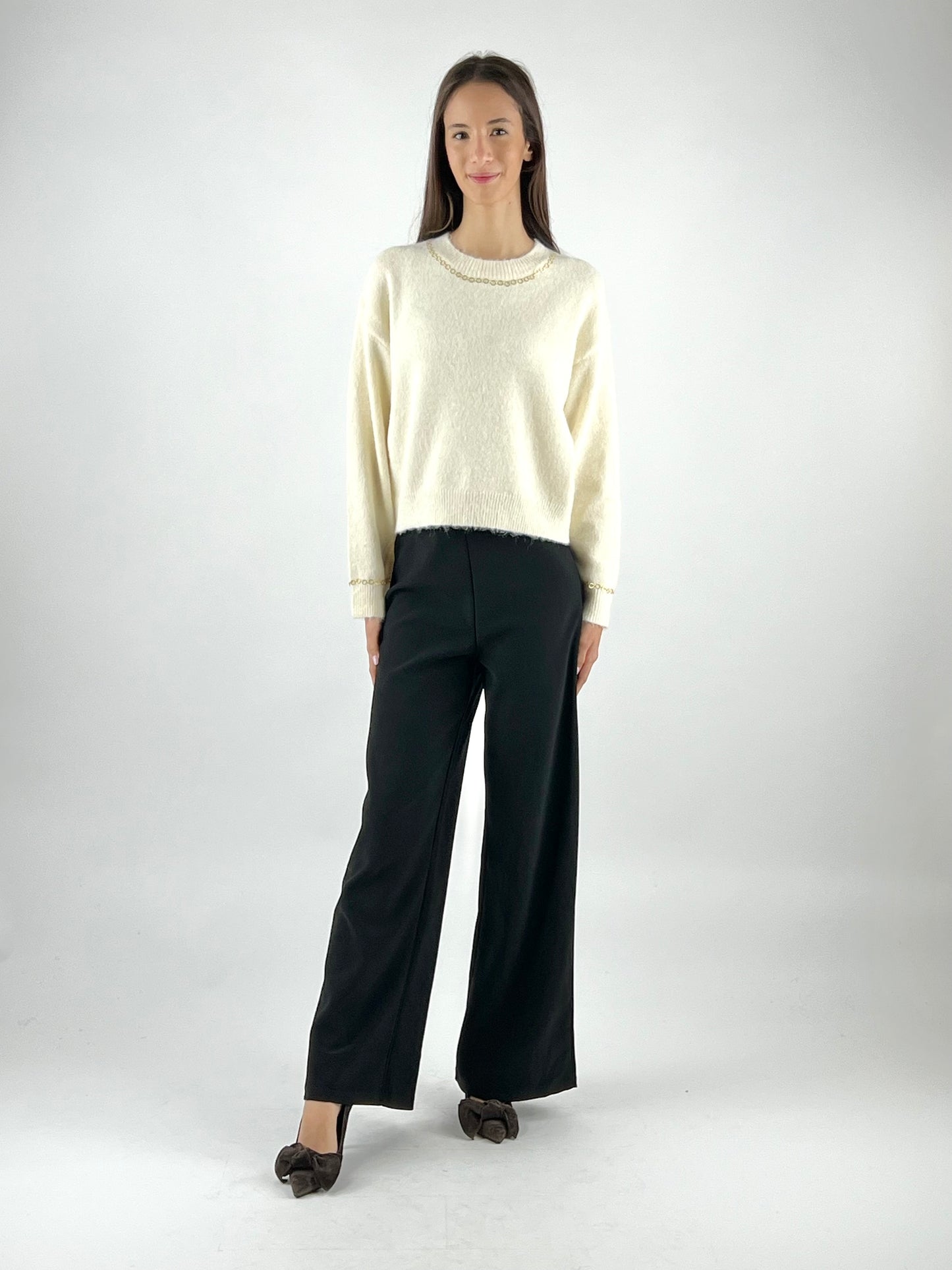 DEVA COUTURE PARIS - PANTALONE PALAZZO SCUBA