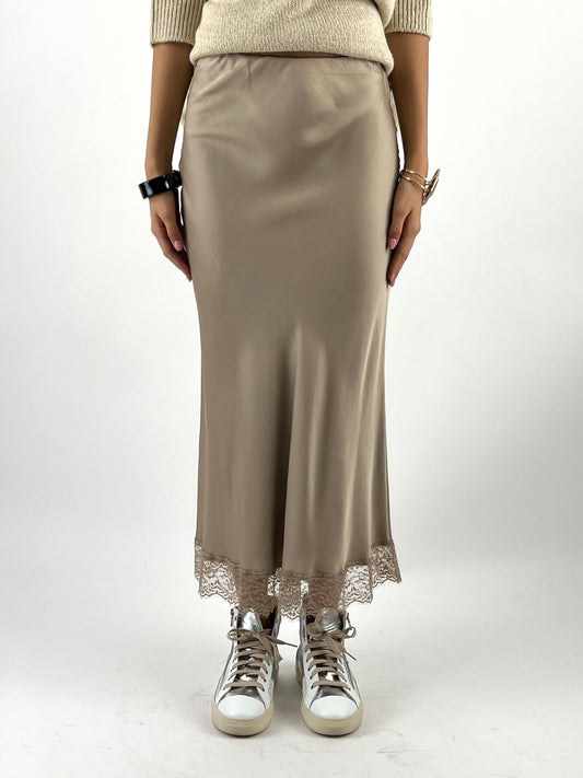 VICOLO - GONNA RASO BORDO PIZZO