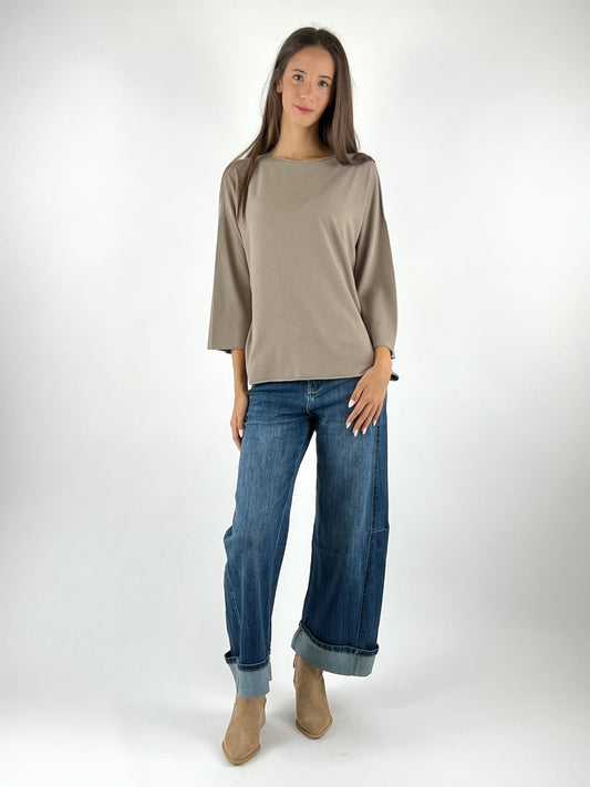 KONTATTO - MAGLIA GIROCOLLO OVER ROTOLINO