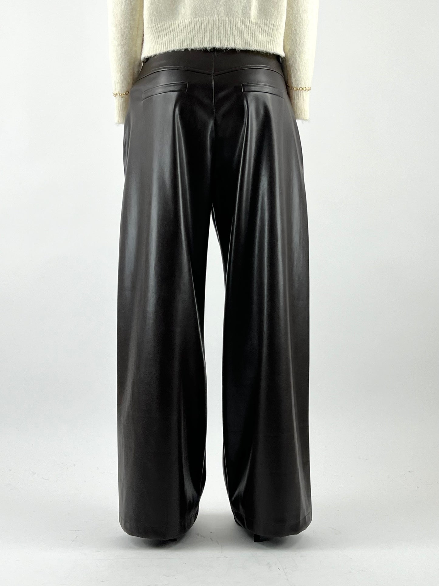 MOTEL - PANTALONE PALAZZO ECOPELLE