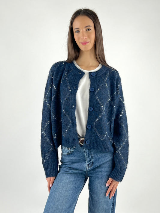 DEVA COUTURE PARIS - CARDIGAN COREANA MICRO PAILLETTES