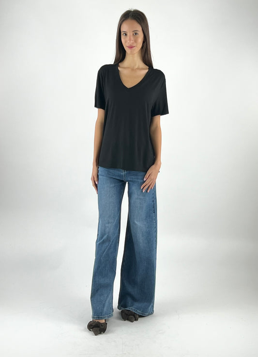 DEVA COUTURE PARIS - T-SHIRT JERSEY SCOLLO PUNTA