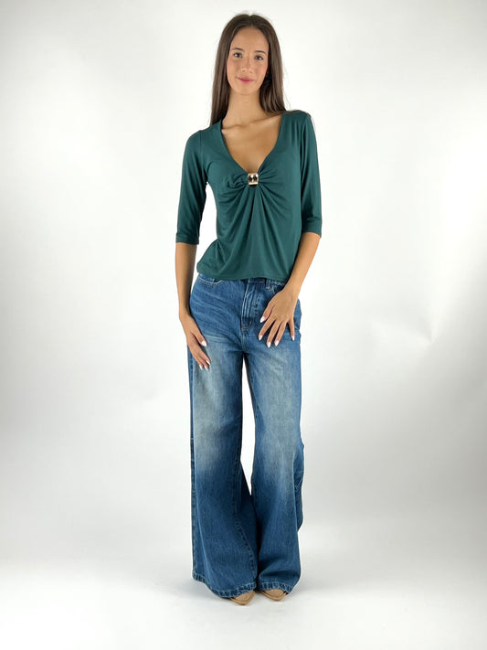 SUSY MIX - MAGLIA CON ACCESSORIO CENTRALE