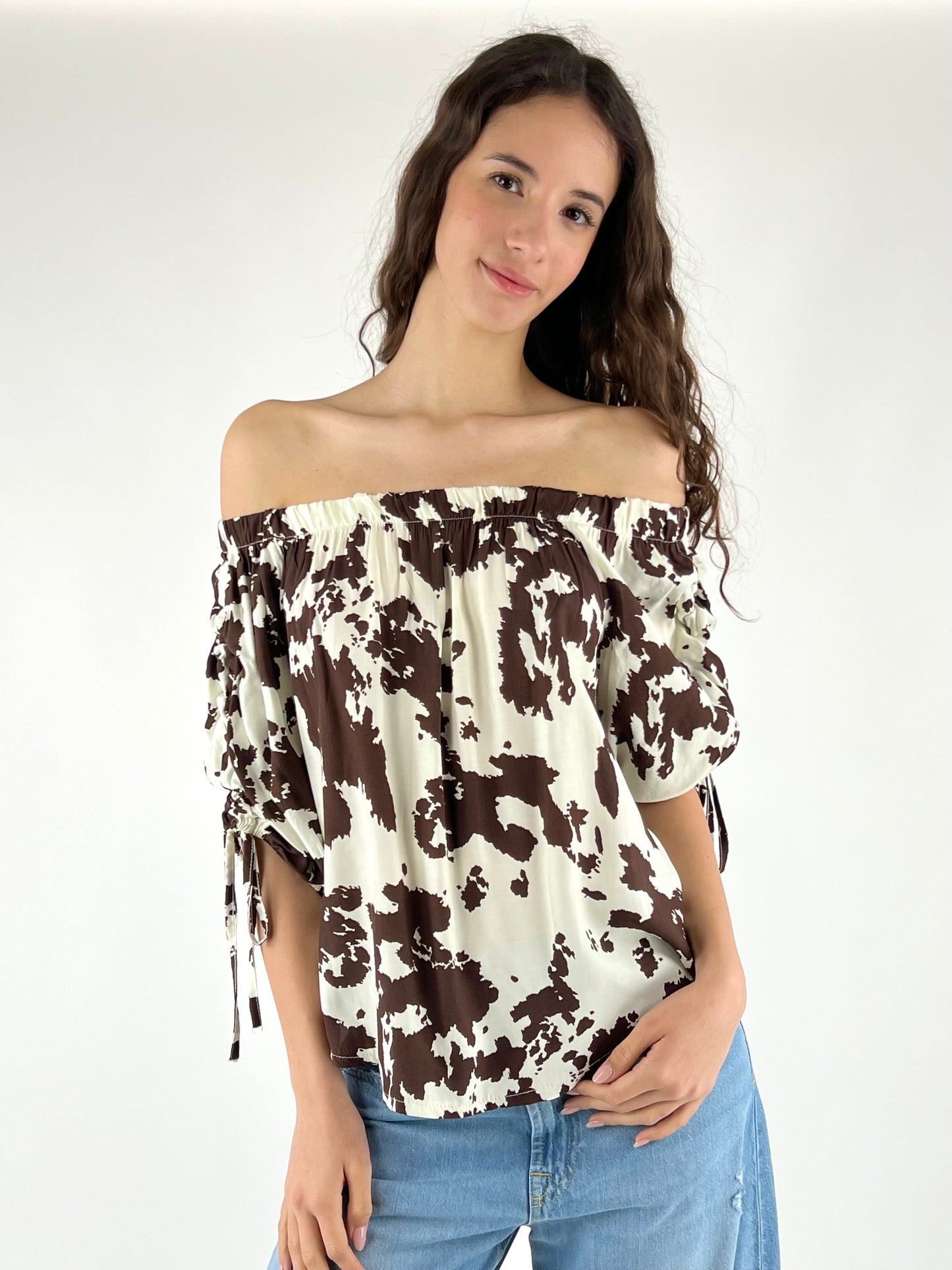 DEVA - BLUSA ARRICCIO ANIMALIER