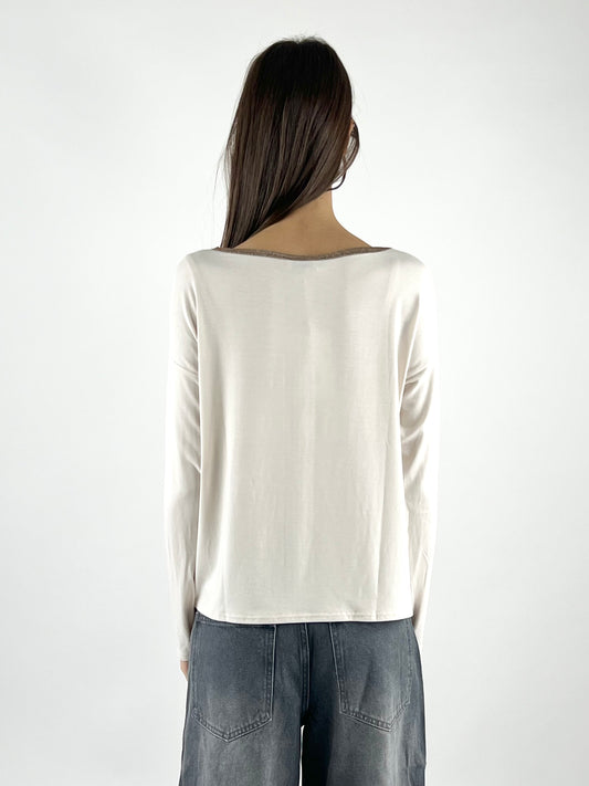 SUSY MIX - MAGLIA KIMONO BORDO LUREX