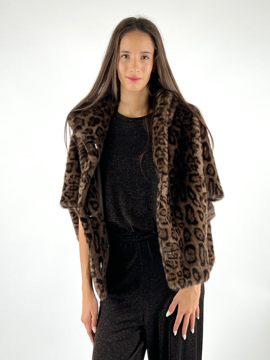 KONTATTO - MANTELLA ECOPELLICCIA ANIMALIER