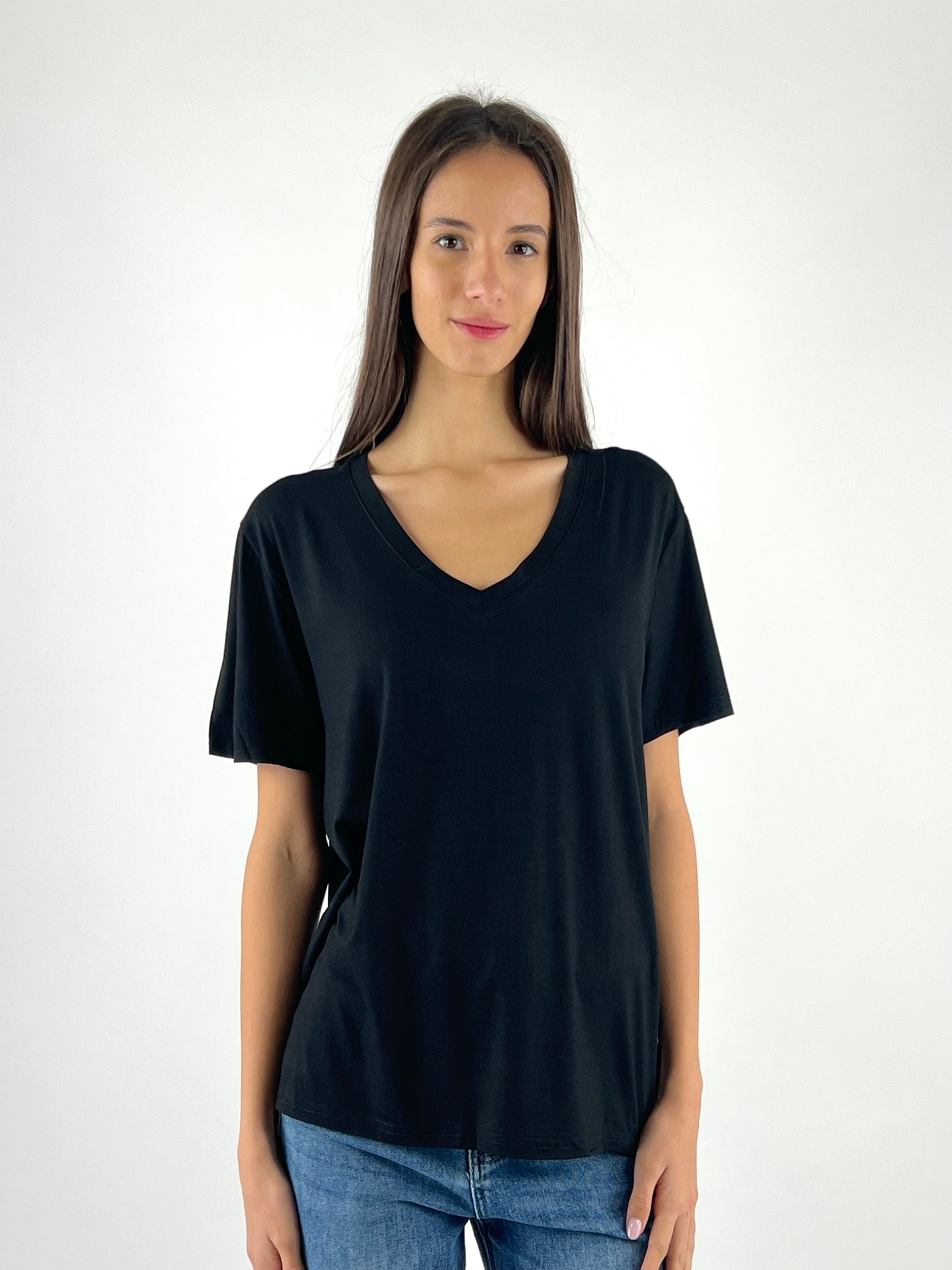 DEVA COUTURE PARIS - T-SHIRT JERSEY SCOLLO PUNTA