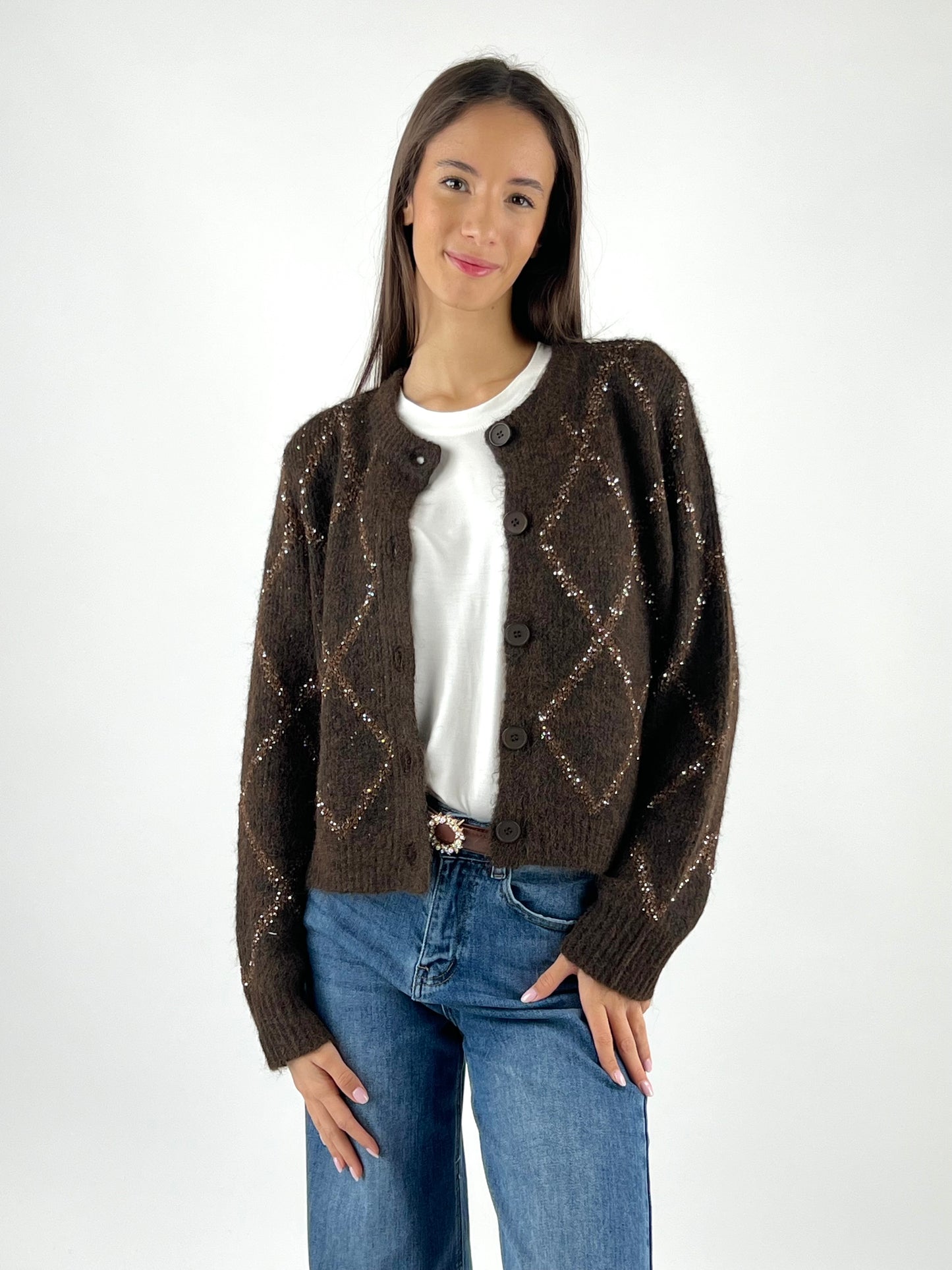 DEVA COUTURE PARIS - CARDIGAN COREANA MICRO PAILLETTES