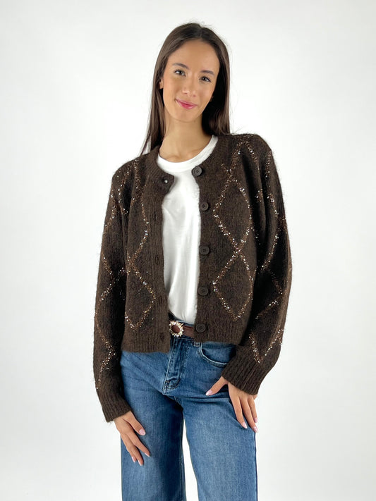DEVA COUTURE PARIS - CARDIGAN COREANA MICRO PAILLETTES