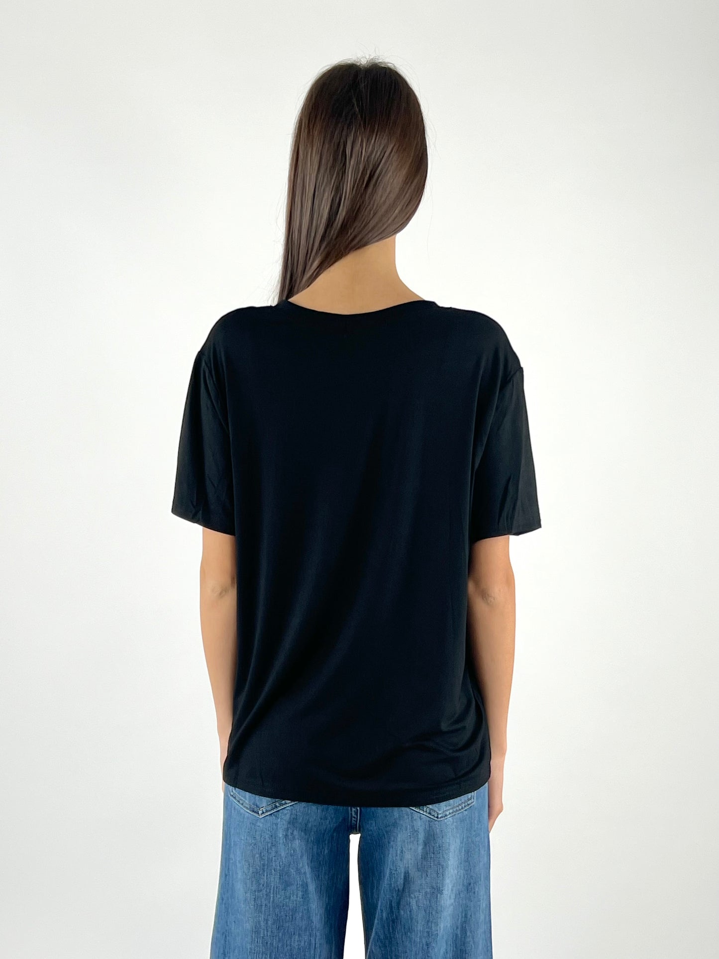 DEVA COUTURE PARIS - T-SHIRT JERSEY SCOLLO PUNTA