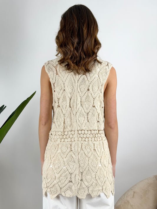 SUSY MIX - GILET LUNGO CROCHET