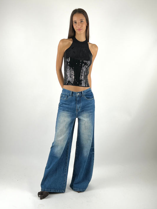 DEVA - TOP TRICOT PAILLETTES