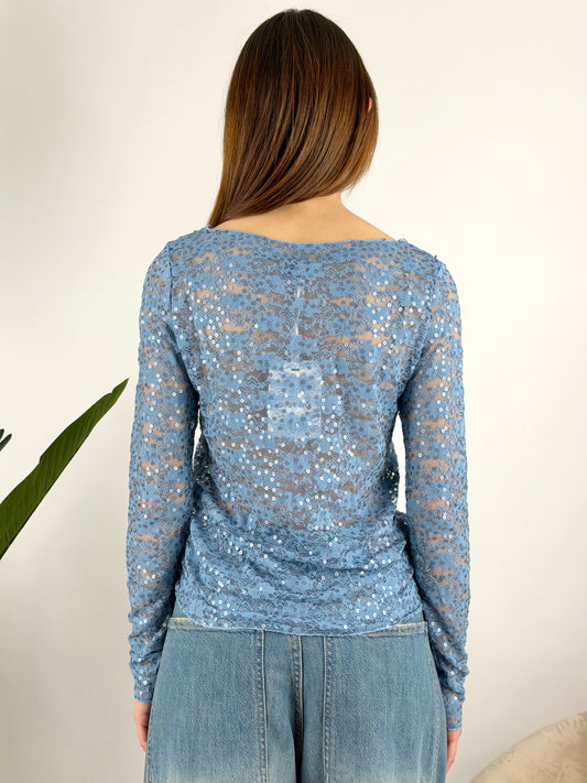 SUSY MIX - MAGLIA PIZZO PAILLETTES