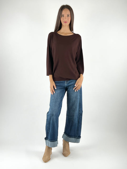 KONTATTO - MAGLIA GIROCOLLO OVER ROTOLINO