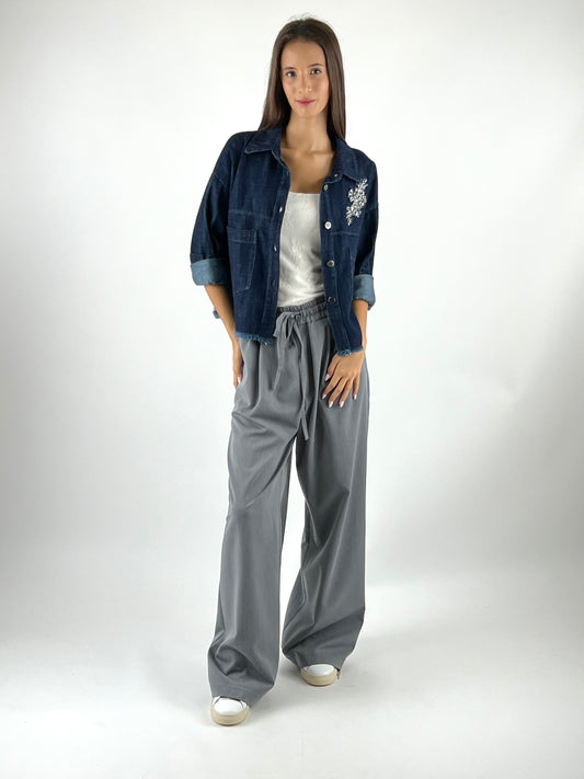 DEVA - GIACCA DENIM STRASS