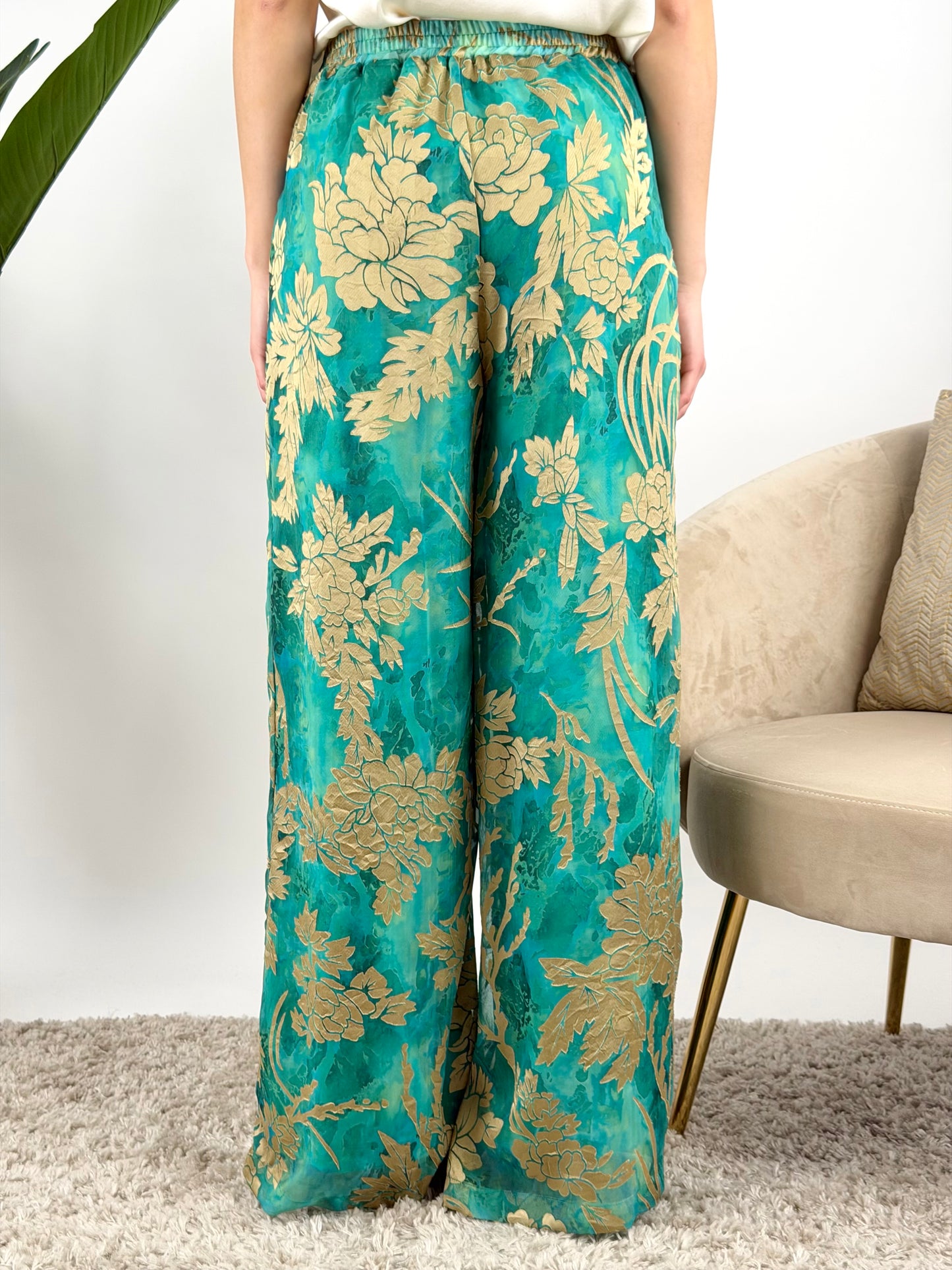 WU'SIDE - PANTALONE PALAZZO FANTASIA