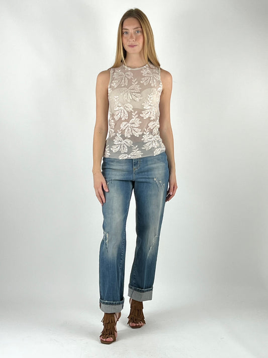 SUSY MIX - CANOTTA RICAMI PAILLETTES