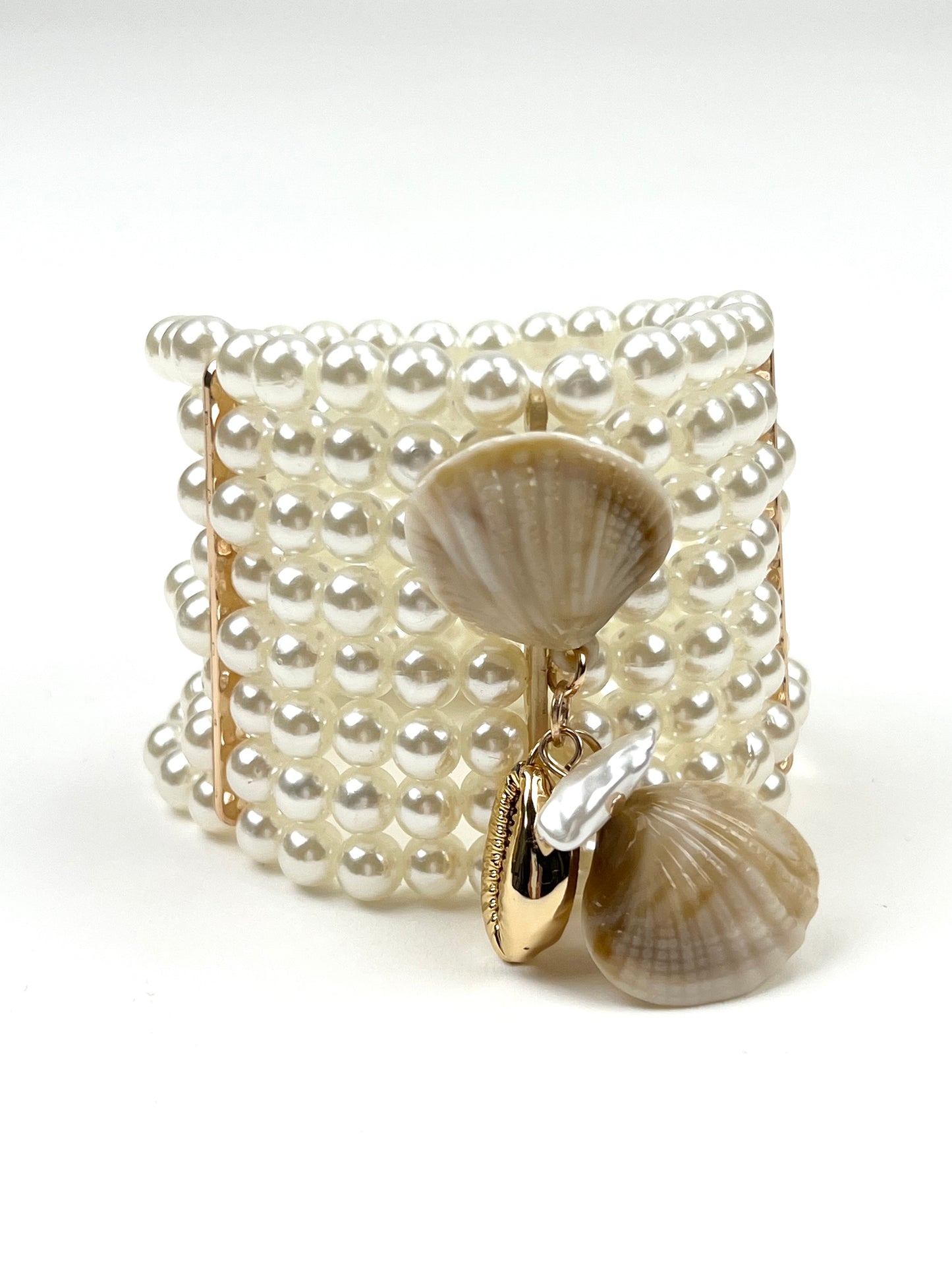 DEVA - BRACCIALE ELASTICO PERLE/CONCHIGLIE