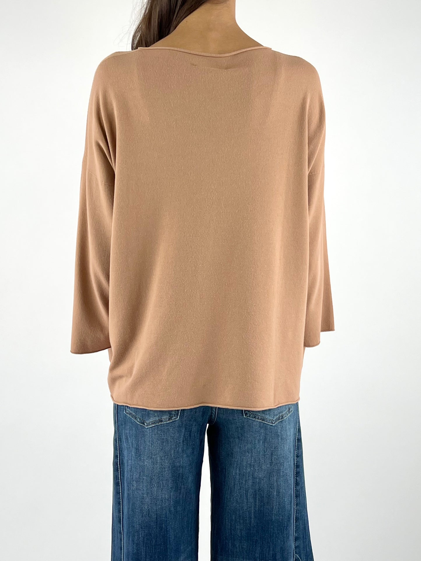 KONTATTO - MAGLIA GIROCOLLO OVER ROTOLINO