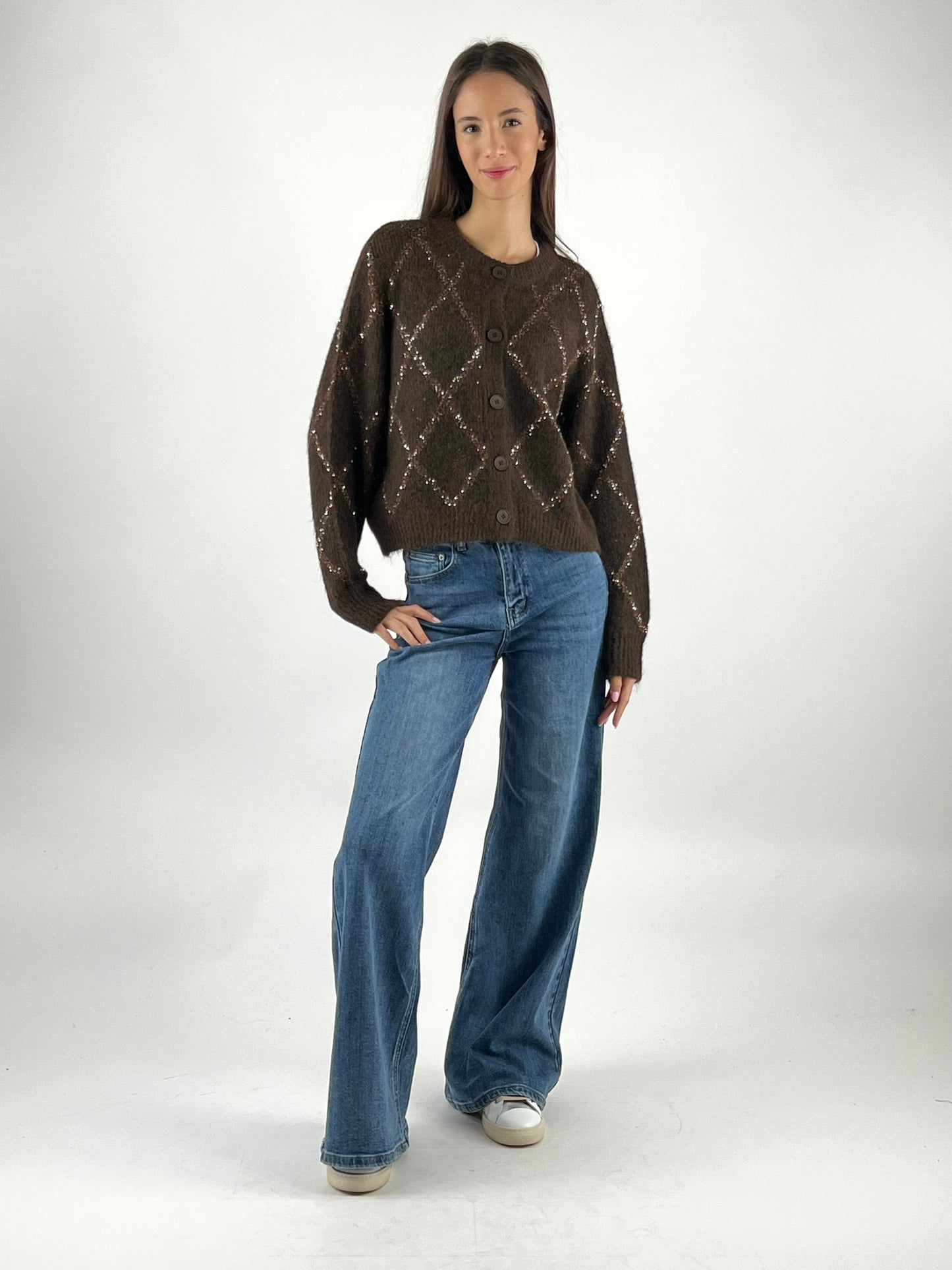 DEVA COUTURE PARIS - CARDIGAN COREANA MICRO PAILLETTES