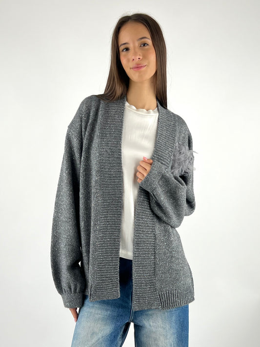 KONTATTO - CARDIGAN LUREX SPILLA