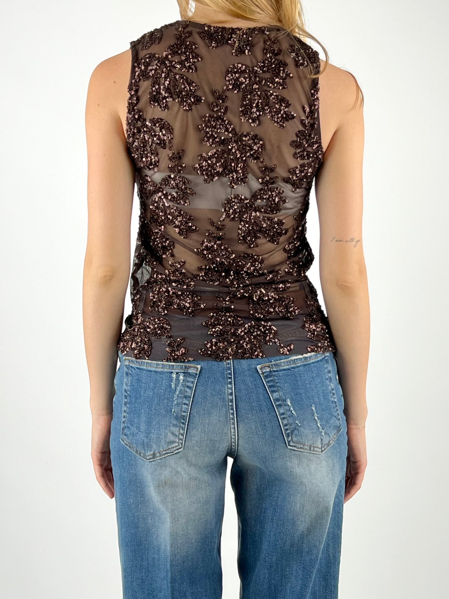 SUSY MIX - CANOTTA RICAMI PAILLETTES