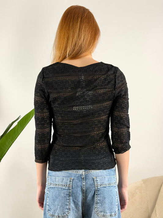 SUSY MIX - MAGLIA TRE QUARTI RICAMI