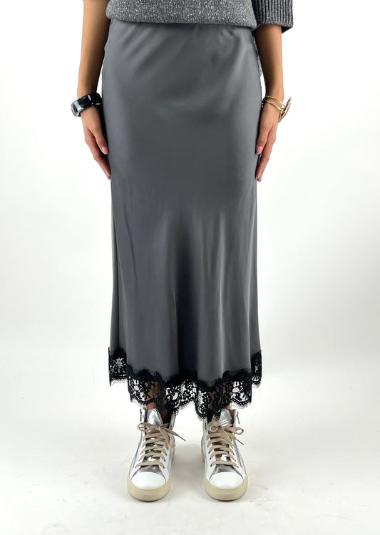 VICOLO - GONNA RASO BORDO PIZZO