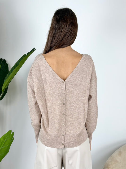 TENSIONE IN - MAGLIA SCOLLO A V BOTTONI