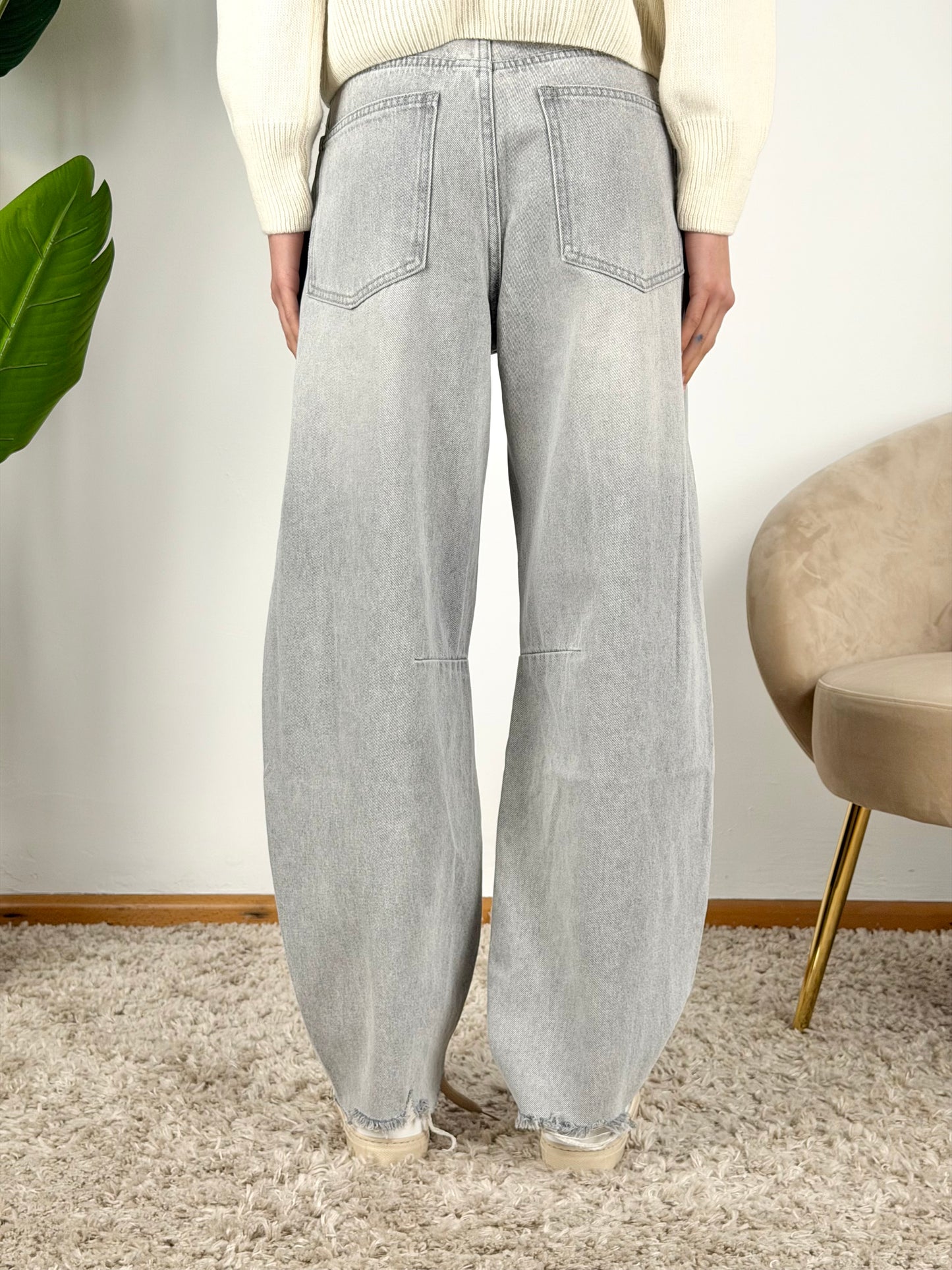 DEVA - JEANS BARREL SFRANGIATO