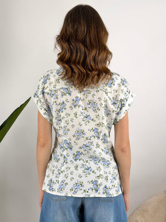 DEVA - BLUSA FIORI INCROCIO