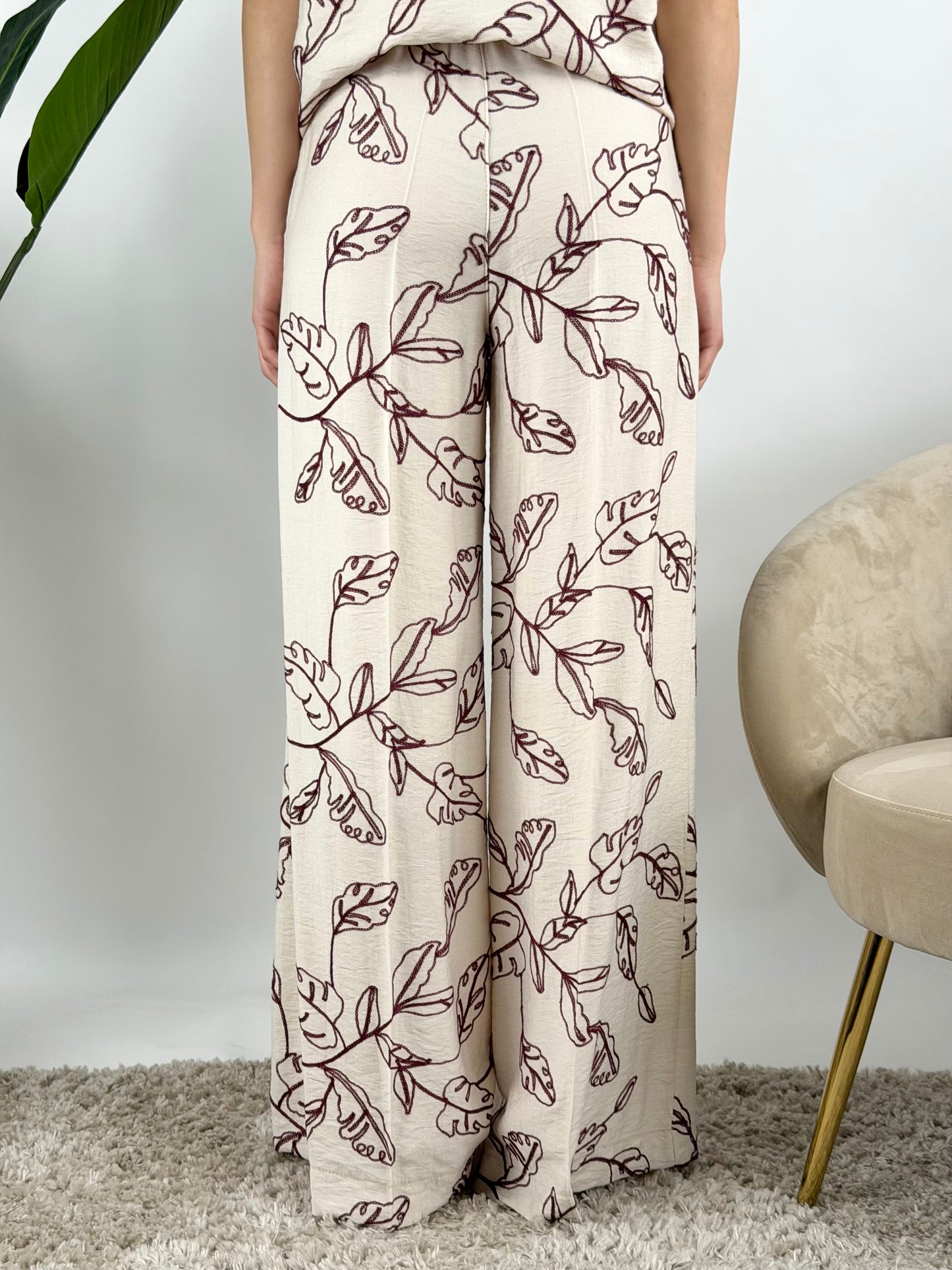 DEVA - PANTALONE PALAZZO RICAMI