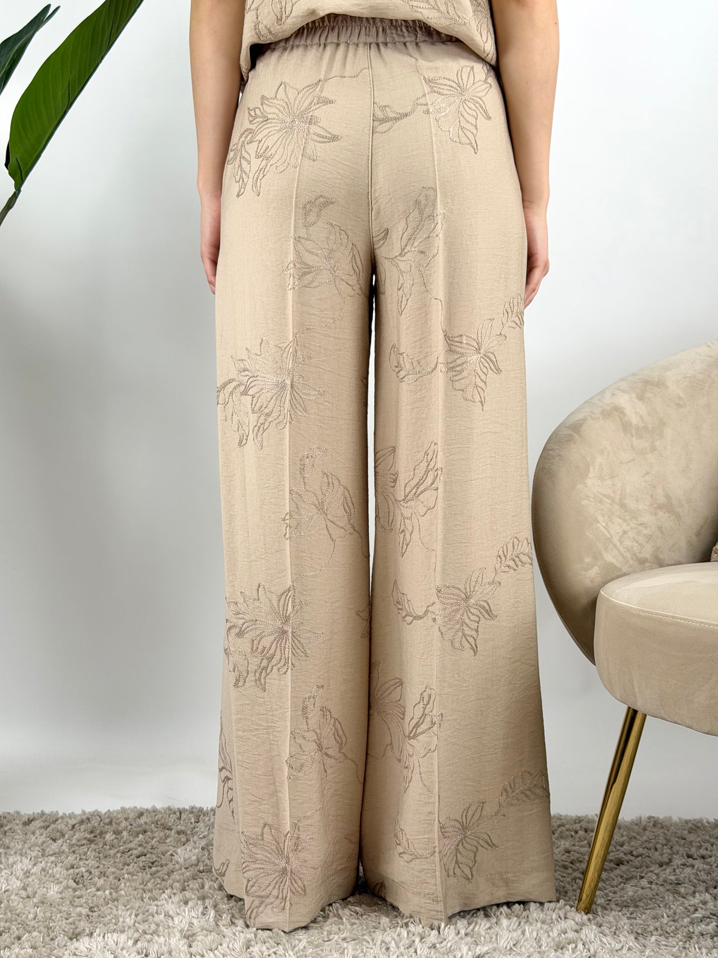 DEVA - PANTALONE PALAZZO RICAMI