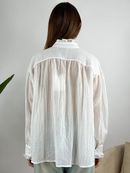 DEVA COUTURE PARIS - CAMICIA MUSSOLA ROUCHES