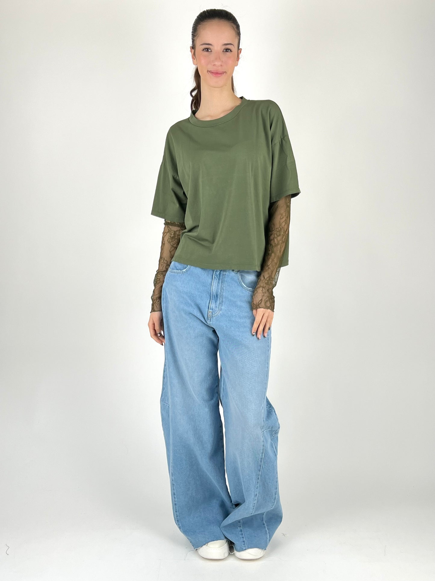 SUSY MIX - T-SHIRT MANICA PIZZO