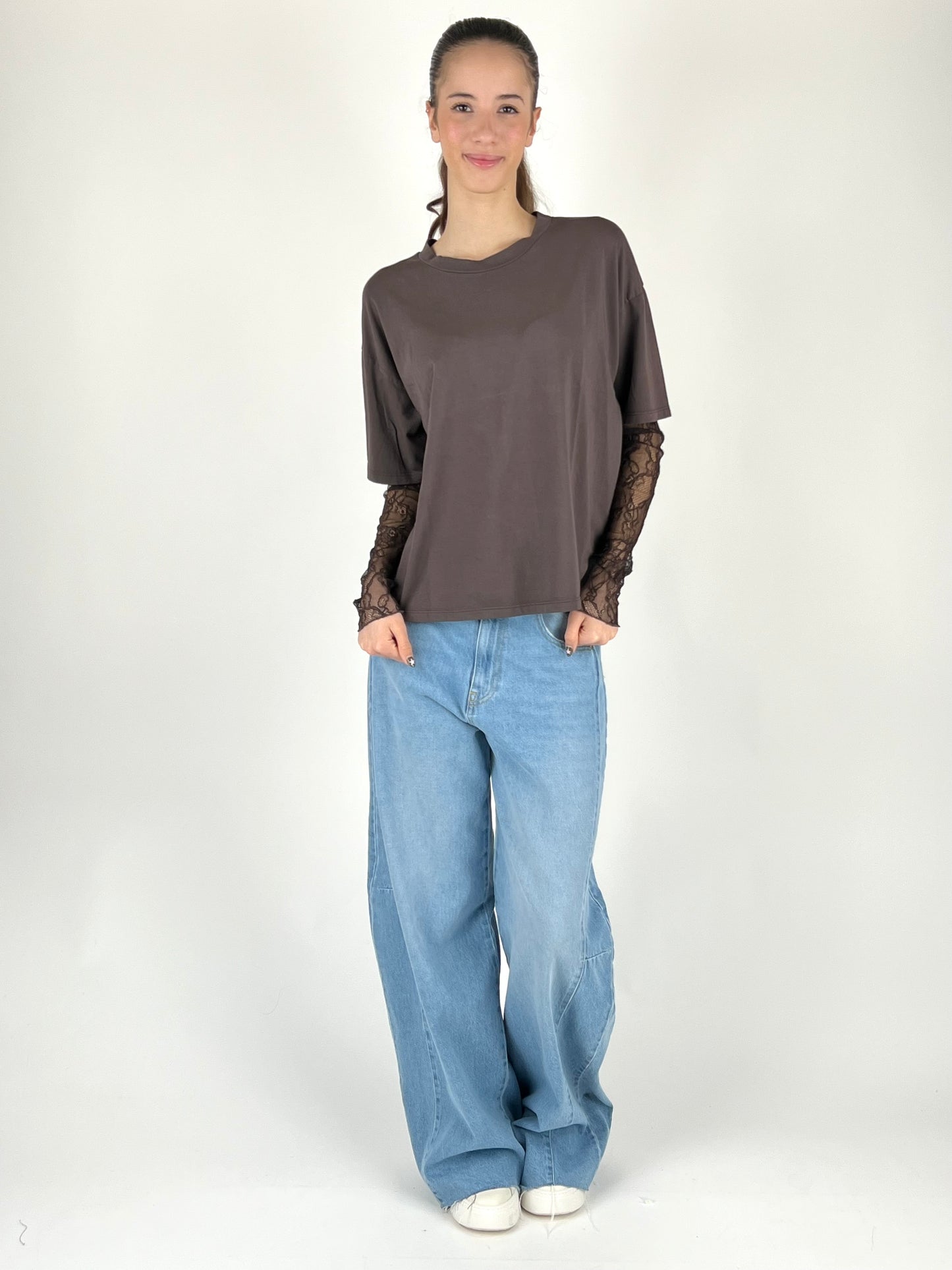 SUSY MIX - T-SHIRT MANICA PIZZO