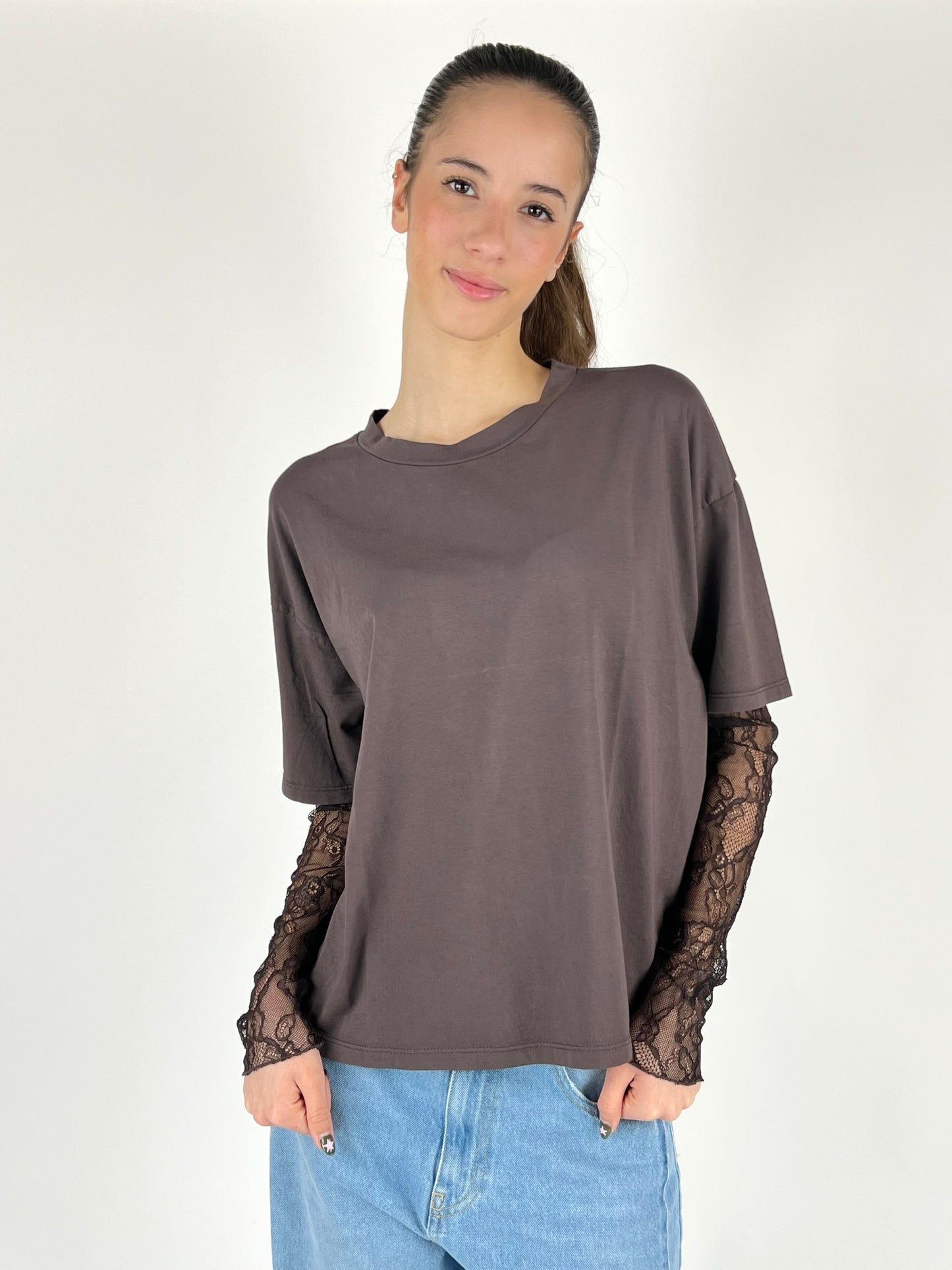 SUSY MIX - T-SHIRT MANICA PIZZO
