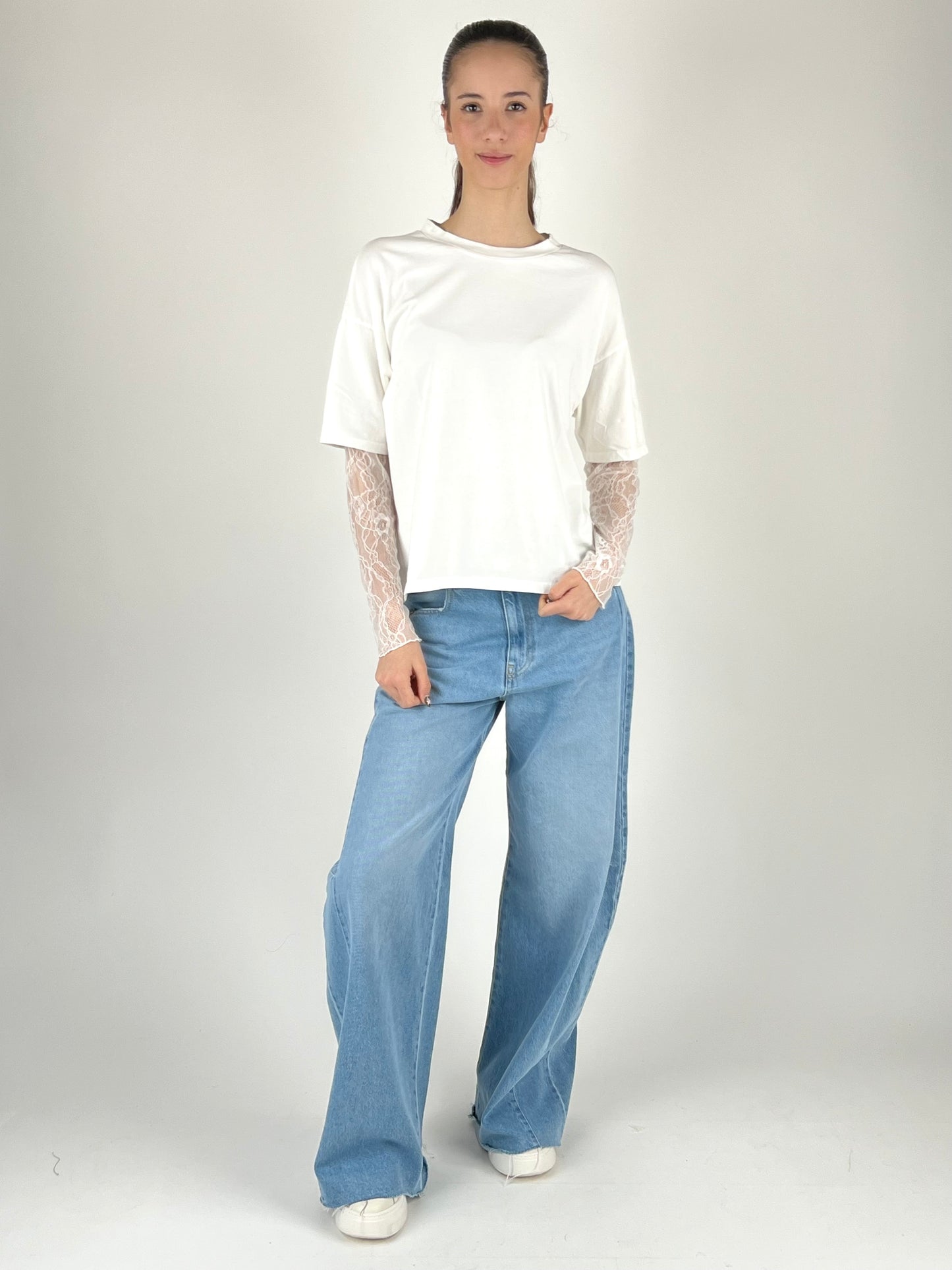 SUSY MIX - T-SHIRT MANICA PIZZO