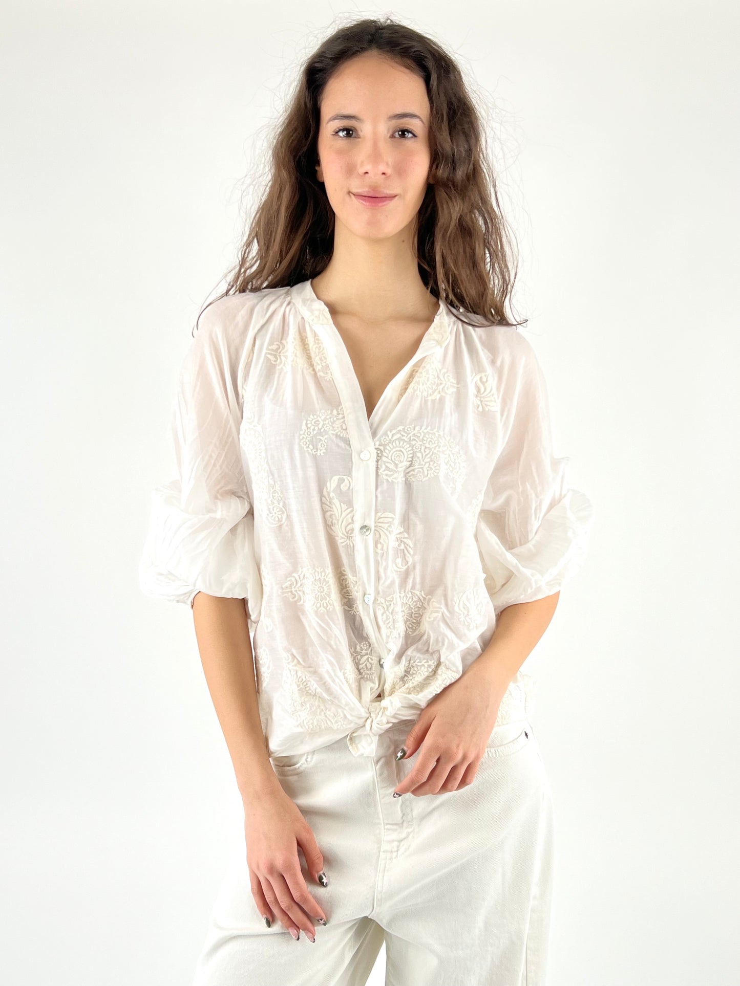 MOTEL - CAMICIA SETA RICAMI