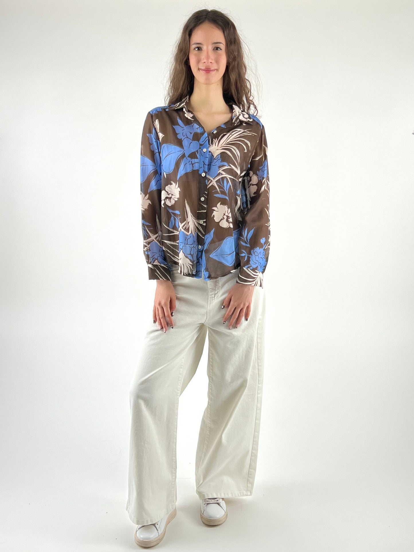 DEVA - CAMICIA FIORI IRIS IN SETA