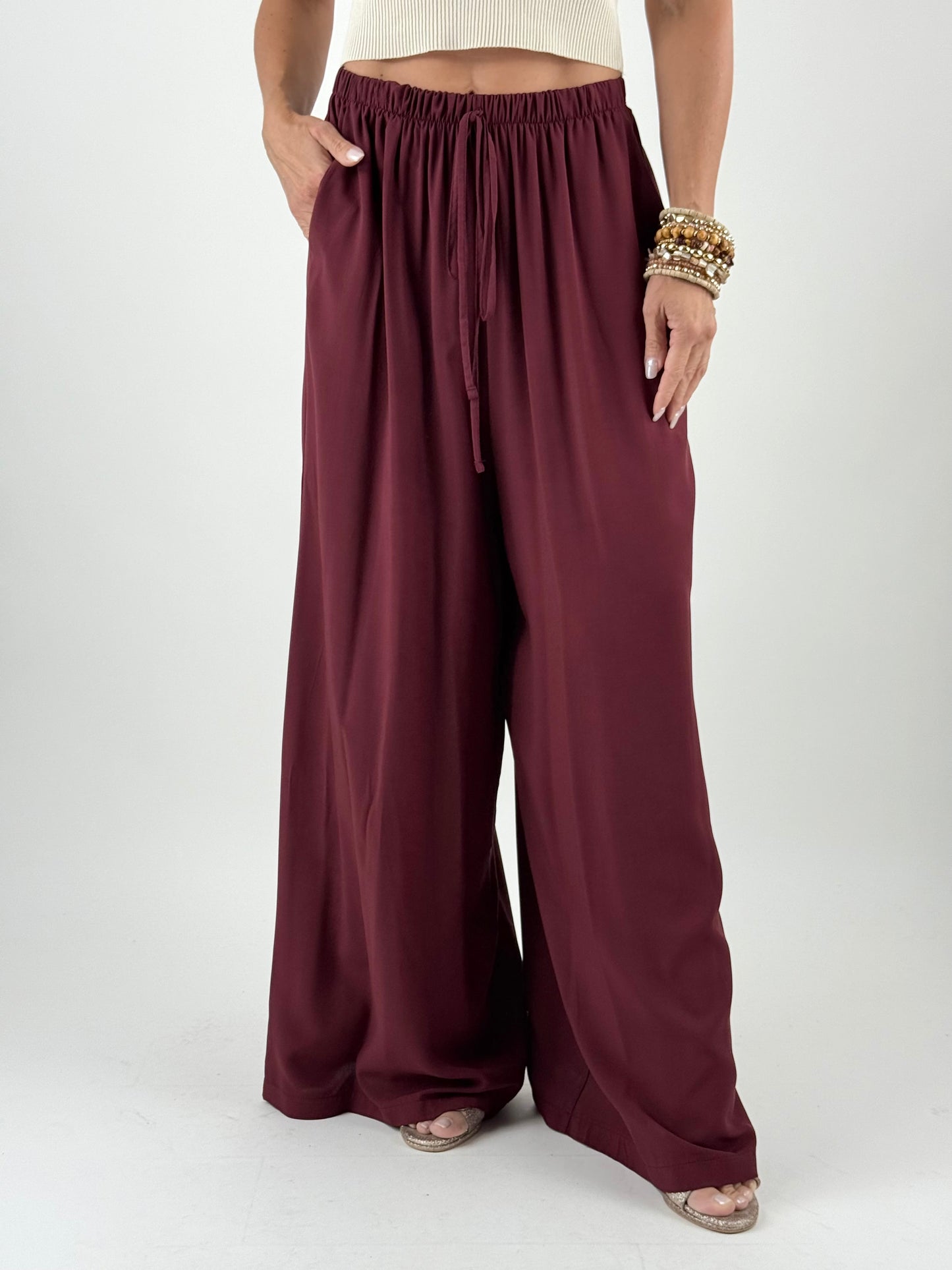 KONTATTO - PANTALONE LARGO COULISSE