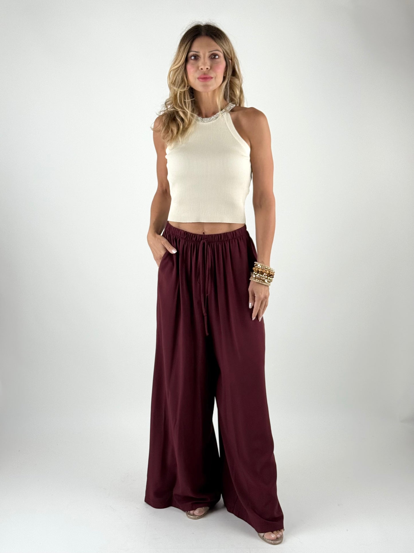 KONTATTO - PANTALONE LARGO COULISSE